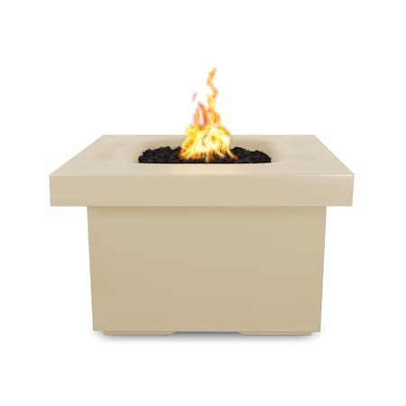 The Outdoor Plus 36 Square Ramona Fire Table, GFRC Concrete, Vanilla, Plug & Play Electronic Ignition, Natural Gas OPT-RMNSQ36EKIT-VAN-NG